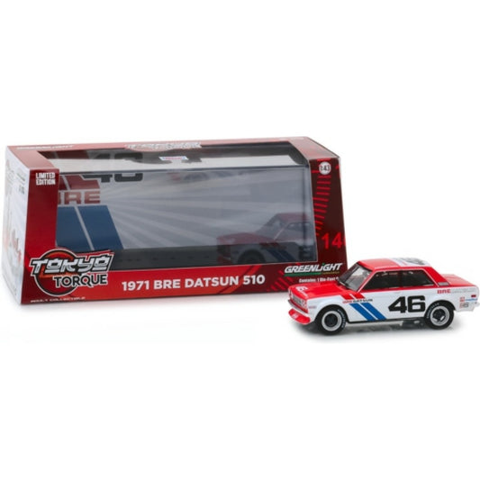 THIS ITEM IS AVAILABLE TO ORDER FROM OUR SUPPLIER - 1:43 GREENLIGHT GL86335 TOKYO TORQUE - 1971 DATSUN 510 - NO.46 BROCK RACING ENTERPRISES (BRE) - JOHN MORTON