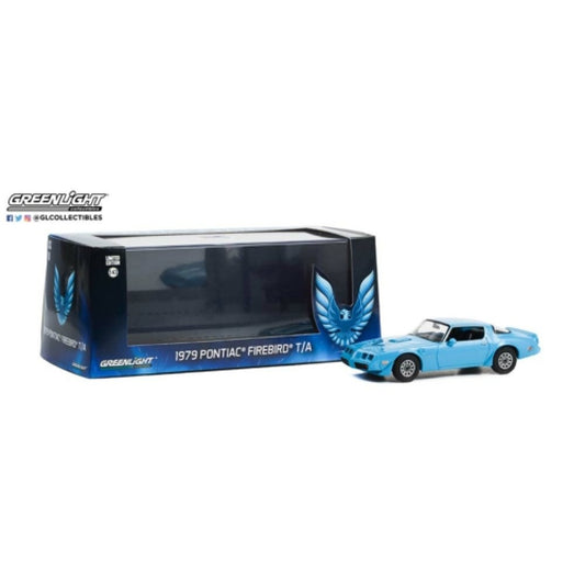THIS ITEM IS AVAILABLE TO ORDER FROM OUR SUPPLIER - 1:43 GREENLIGHT GL86348 1979 PONTIAC FIREBIRD TRANS AM HARDTOP - ATLANTIS BLUE WITH HOOD PHOENIX