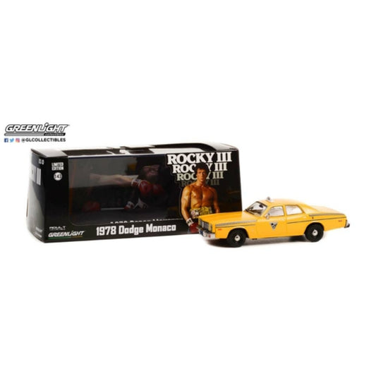 THIS ITEM IS AVAILABLE TO ORDER FROM OUR SUPPLIER - 1:43 GREENLIGHT GL86612 ROCKY III (1982) 1978 DODGE MONACO CITY CAB CO.