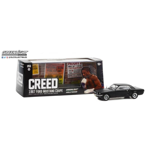 THIS ITEM IS AVAILABLE TO ORDER FROM OUR SUPPLIER - 1:43 GREENLIGHT GL86615 CREED (2015) ADONIS CREEDS 1967 FORD MUSTANG COUPE MATT BLACK