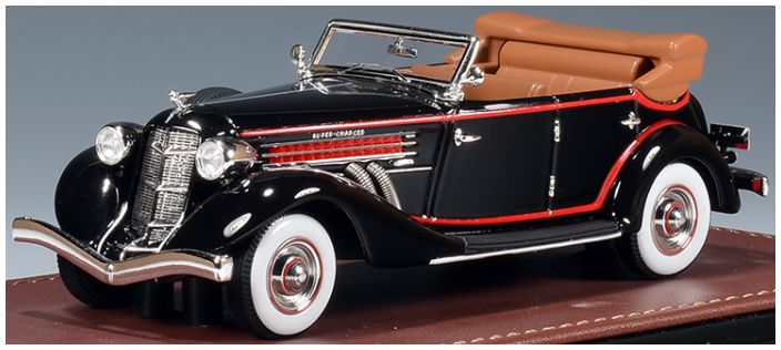 Available To Order – Auburn 851 SuperCharged Phaeton Black Open Roof 1935 1:43 (GLM 161103)