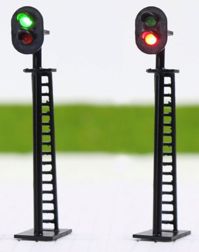 Gauge 2 Aspect Signal Pairs Red/Green 1:76 – diecast model