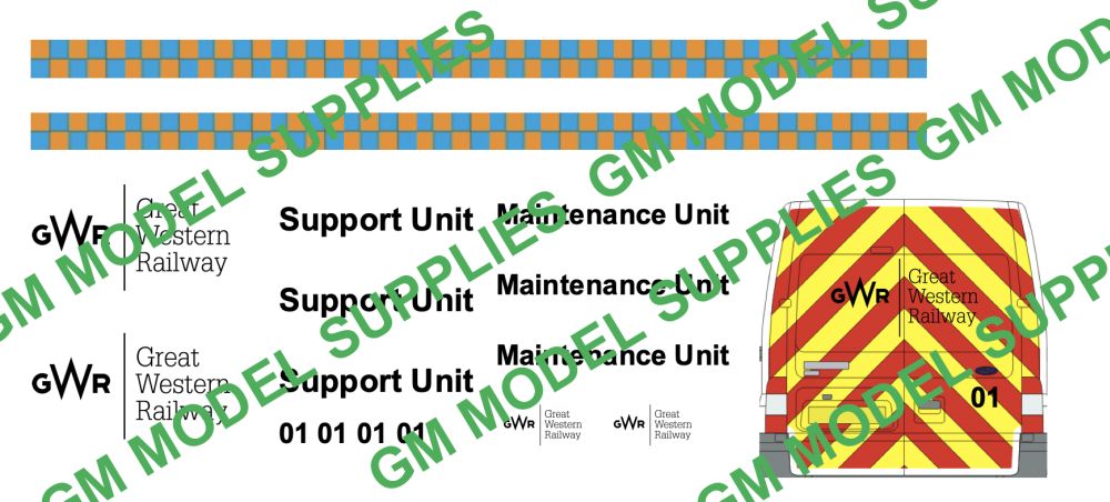 Transit SWB Decal Conversion Kit 'GWR 2018 Livery' 1:76 – diecast model