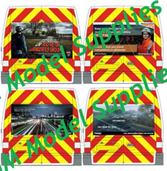 Available To Order – Transit SWB Rear Decal Conversion Kit 'Network Rail Campaigns' 1:76 (GMS D005)