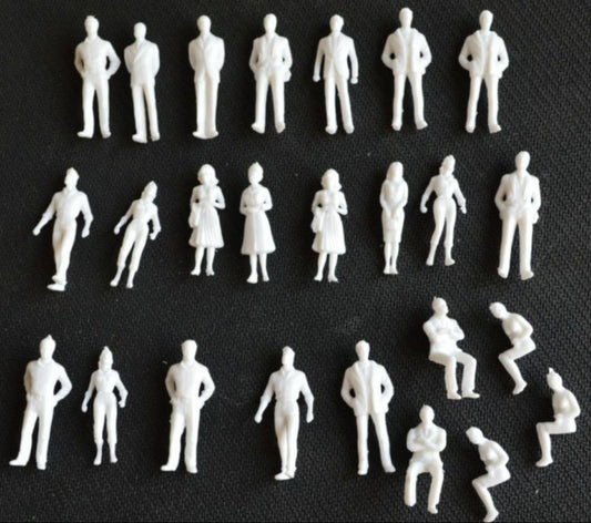 Available To Order – Architecture Plain White Figures - 25pcs 1:50 (GMS F012)