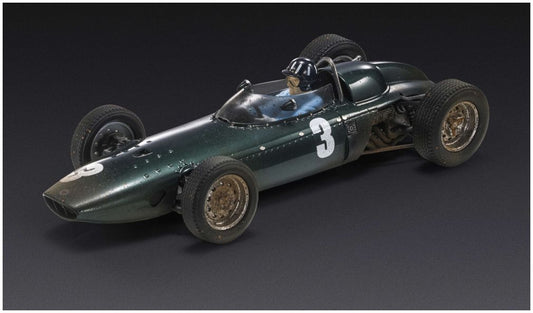 Available To Order – BRM P57 #3 Graham Hill Winner South Africa Dirty Version w/Figure 1:18 (GPR 124AWDD)