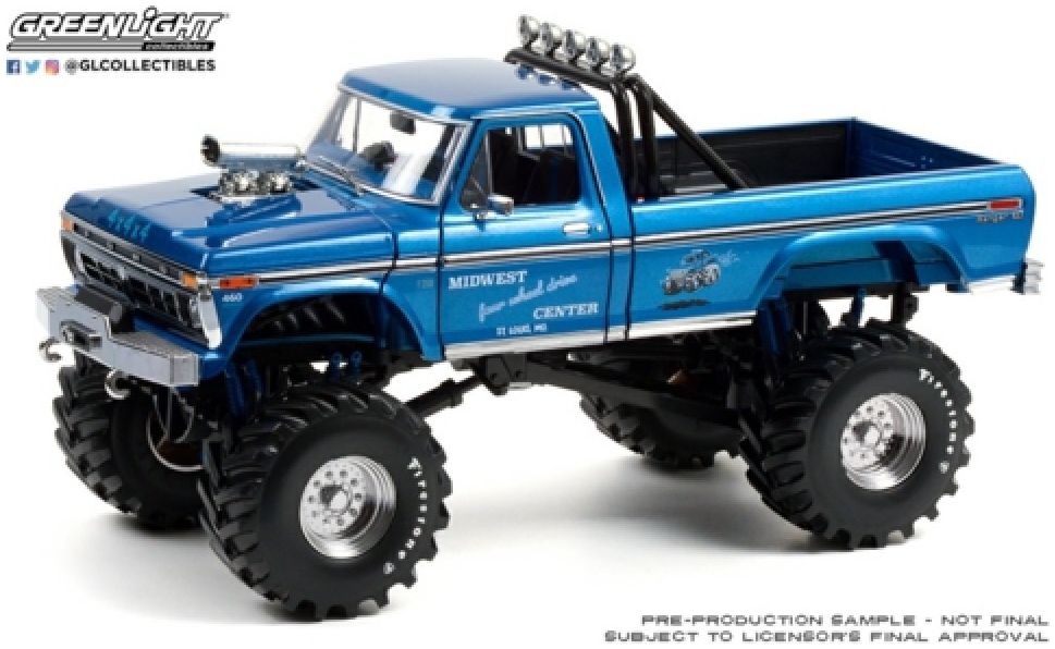 Available to Order – Ford F-250 Monster Truck 1974 w/48 Inch Tyres Midwest 4x4 and Performance Centre 1:18 (GRE 13605)