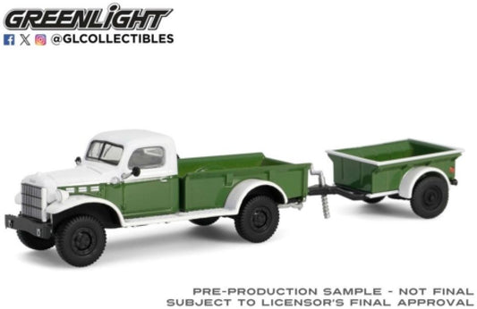 Dodge Power Wagon 1950 Green/White w/1:4 Ton Cargo Trailer 1:64 – diecast model