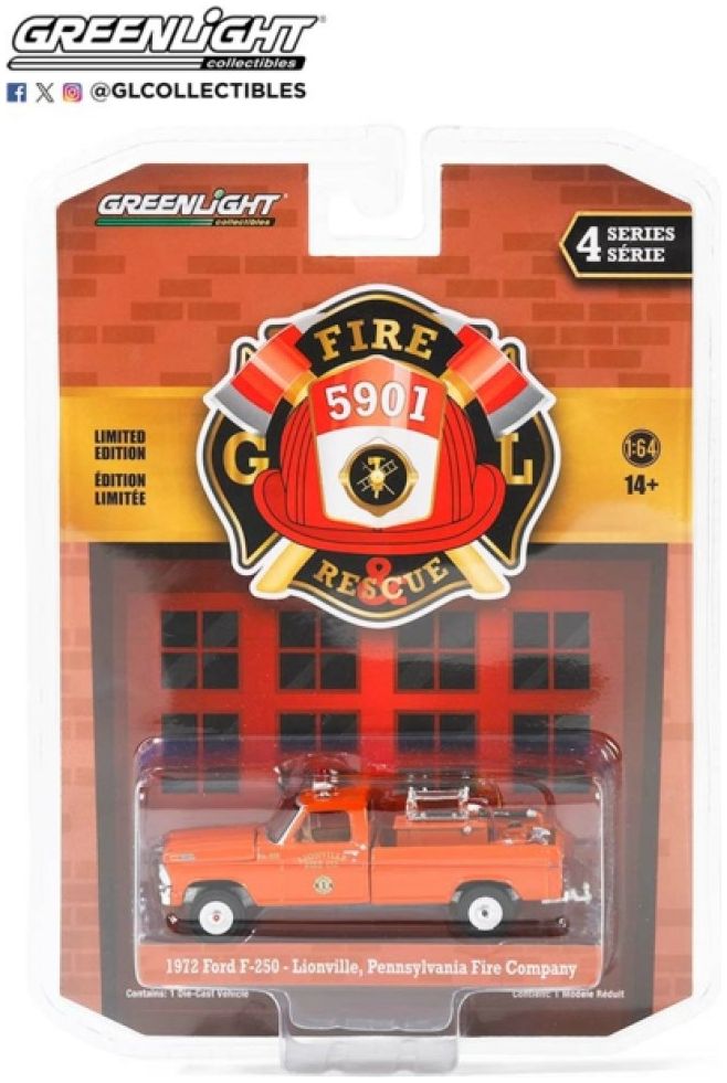 Ford F-250 Lionville Fire Company Lionville Pennsylvania 1972 1:64 GreenLight Model