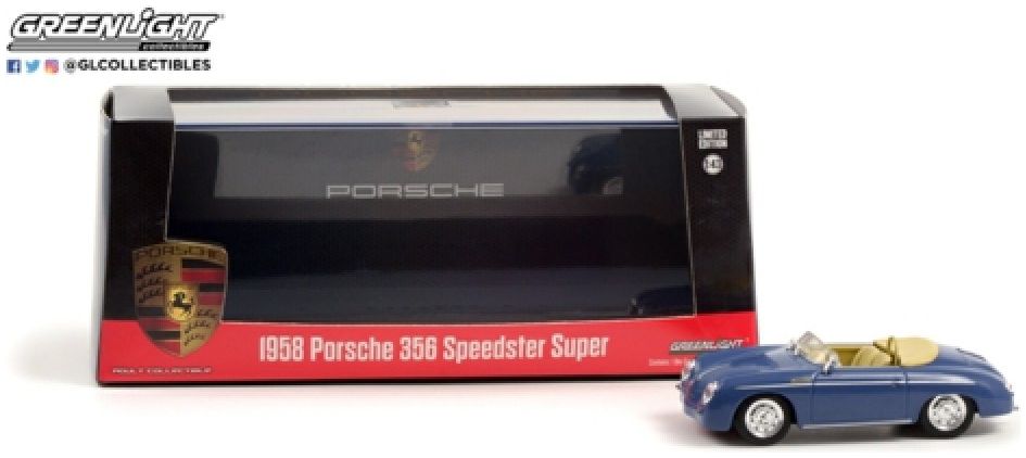 Porsche 356 Speedster 1958 Super Aquamarine Blue 1:43 GreenLight Model