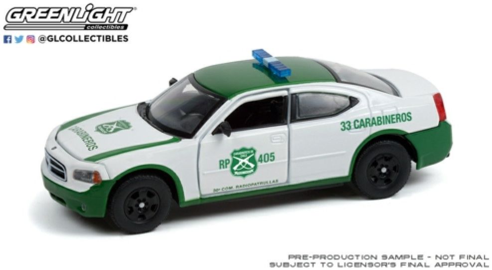 Dodge Charger Police Carabineros de Chile White/Green 2006 1:43 GreenLight Model