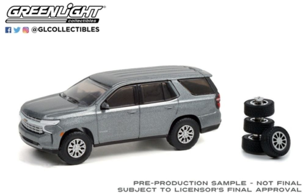 Chevrolet Tahoe with Spare Tyres Satin Steel Metallic 2021 1:64 GreenLight Model