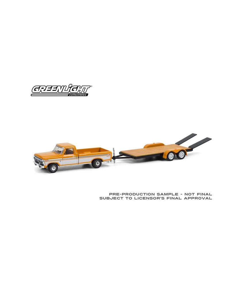 1:64 GREENLIGHT Hitch & Tow Series 22 - 1976 Ford F-150 Ranger XLT Trailer Special & Flatbed Trailer GL32220-B