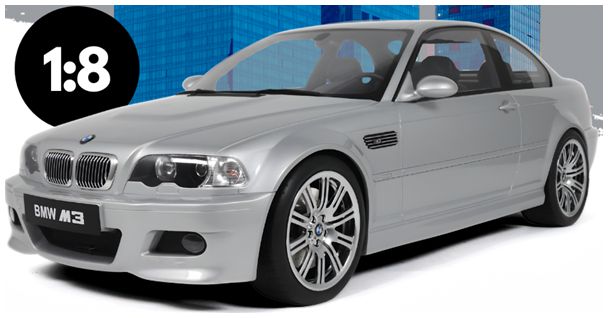 BMW M3 E46 Silver 2003 1:8 – diecast model
