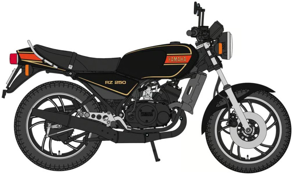 Available To Order – Yamaha RZ250 4L3 Black 1980 1:12 Hasegawa Model (HAS LE21781)