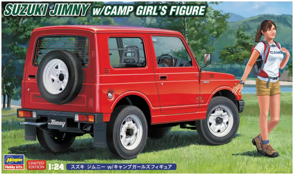 Available To Order – Suzuki Jimny With Camp Girl-s Figure Kit 1:24 Hasegawa Model (HAS SP501)
