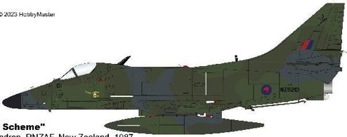 A-4K 'Lizard Scheme' NZ6201 2 Squadron RNZAF New Zealand 1987 1:72 – diecast model