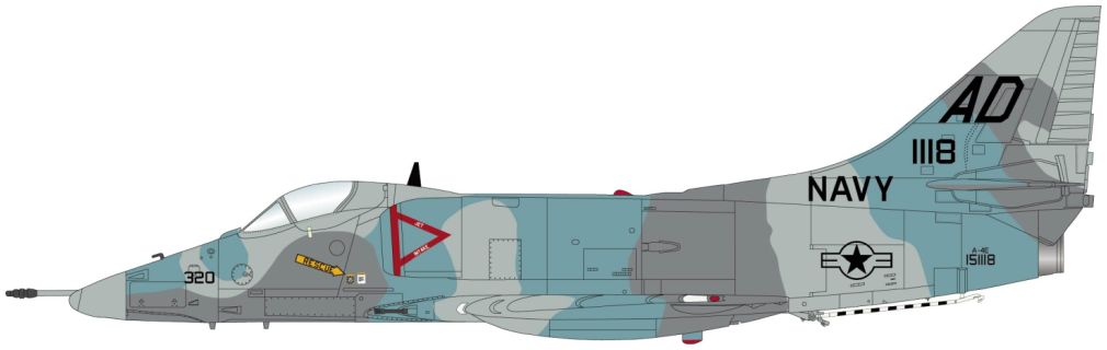 A-4E 'Aggressor Scheme' 151118 VA-43 US Navy 1975 1:72 – diecast model
