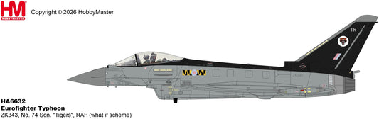 Eurofighter Typhoon ZK343 #74 Sqn. Tigers RAF (What if Scheme) 1:72 Hobby Master Aviation Model
