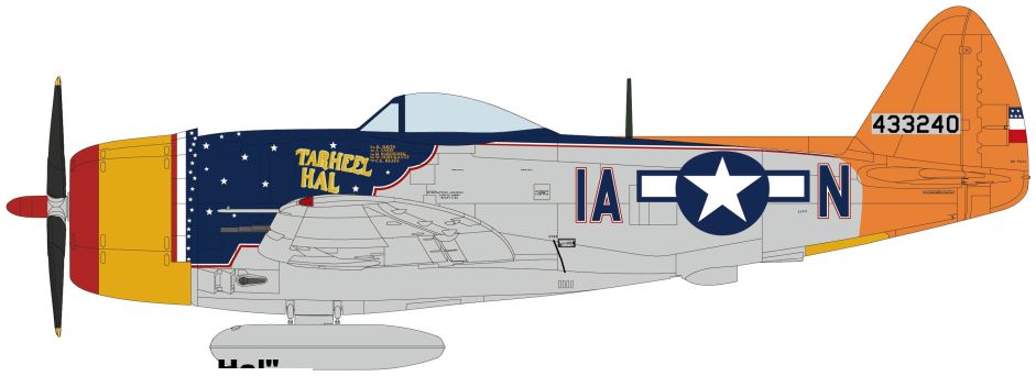 P-47D Thunderbolt 'Tarheel Hal' Lt. 'Ike' David 366 FS 358 FG May 1945 1:48 – diecast model