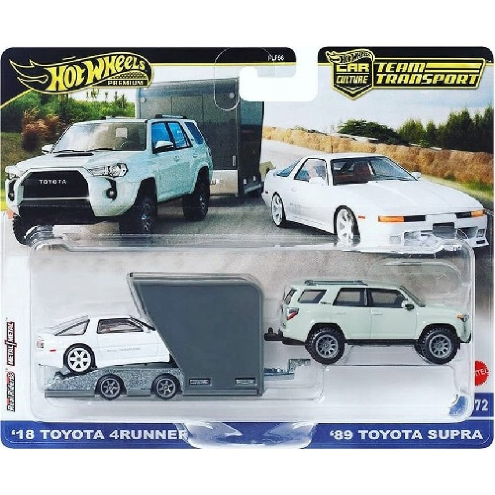 1:64 HOTWHEELS Team Transport '18 Toyota 4Runner '89 Toyota Supra #72 HRV37