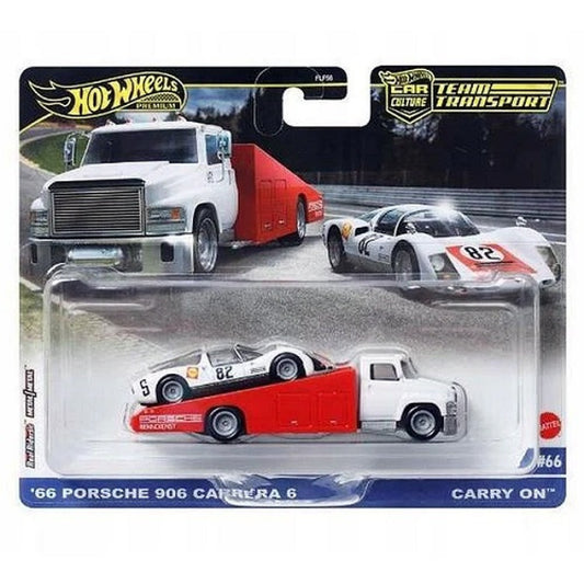 Available to Order from Supplier - 1:64 HOTWHEELS Team Transport '66 Porsche 906 Carrera 6 Carry On #66 MHWFLF56-HRV47