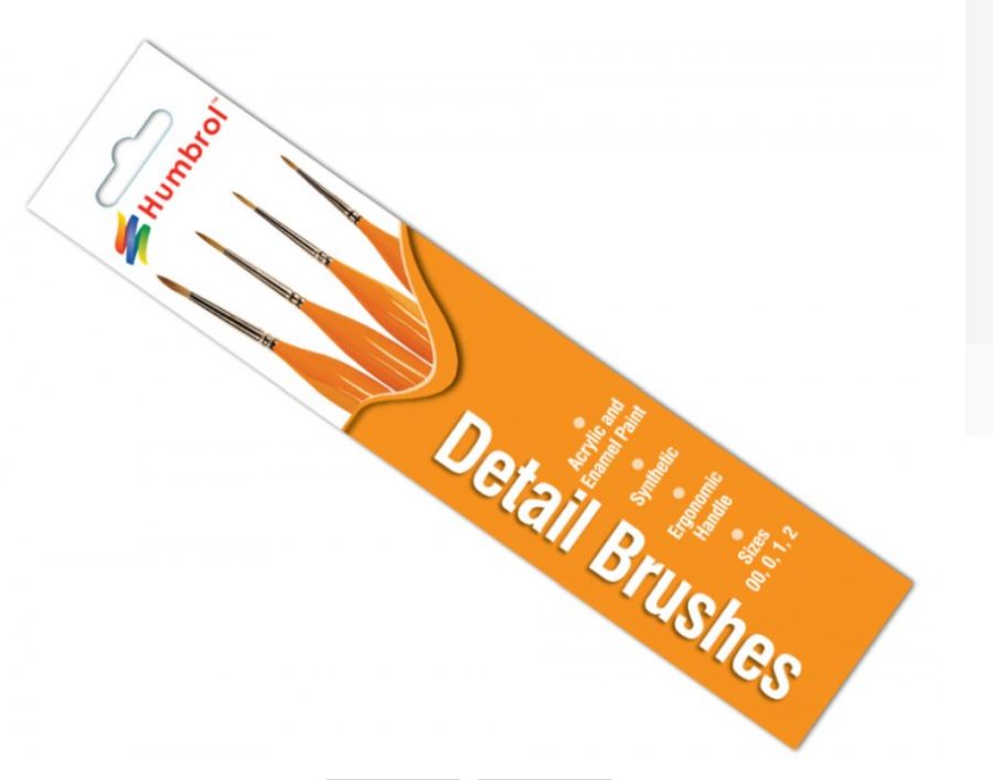 Brush Pack - Detail Ergonomic Handle (00, 0, 1, 2) Humbrol Model