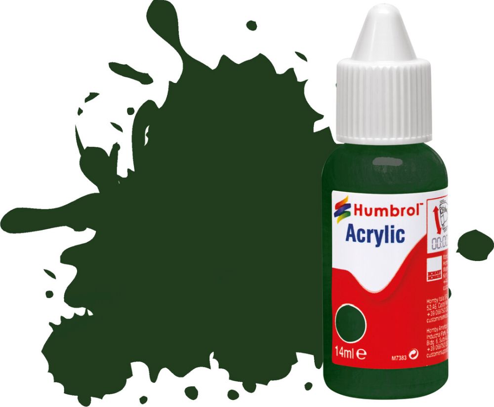 Brunswick Green Gloss Acrylic Paint Dropper Bottle 14ML Humbrol Model