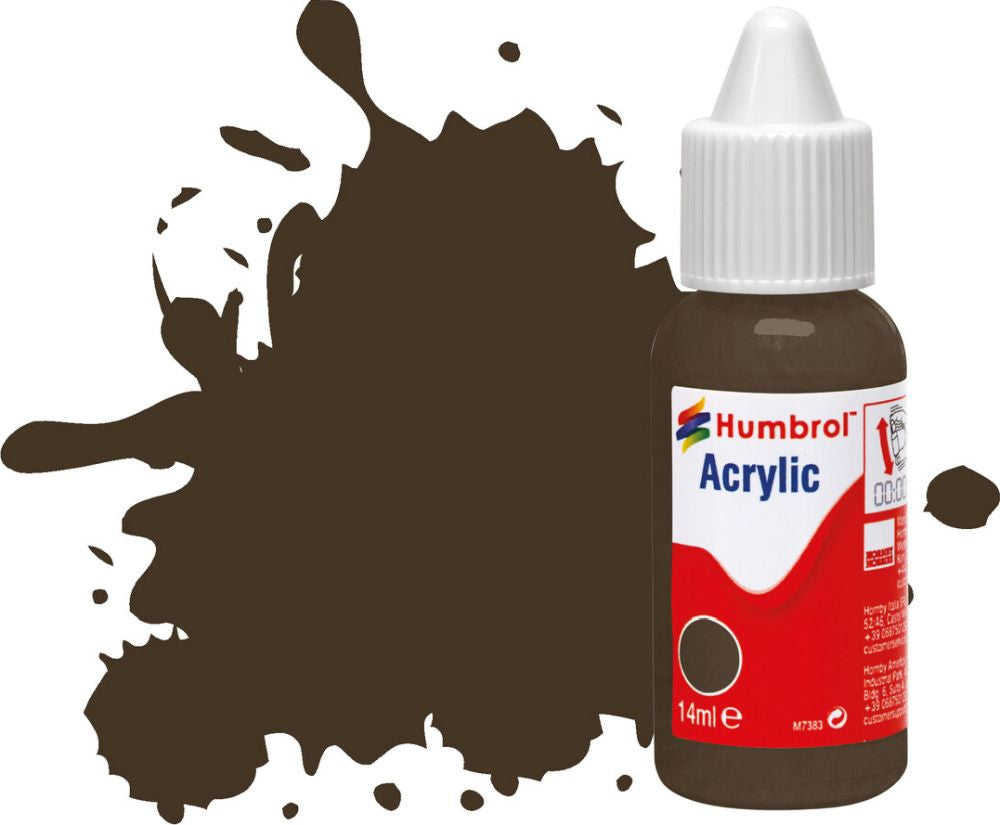 Service Brown Gloss Acrylic Paint Dropper Bottle 14ML Humbrol Model