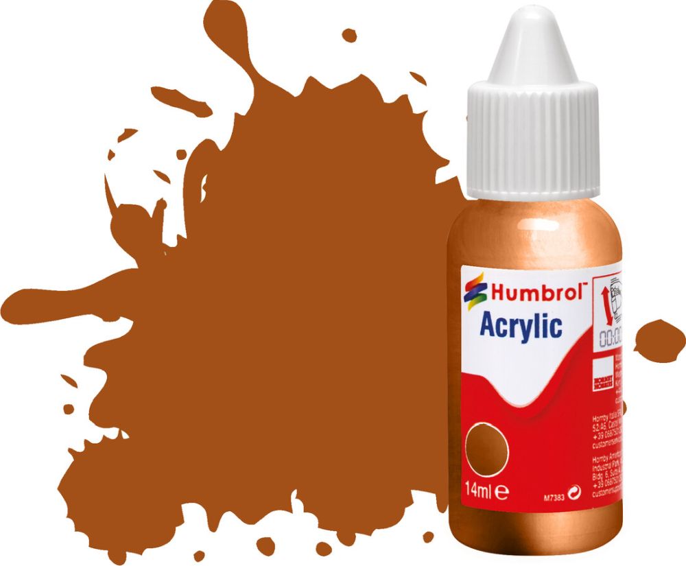 Copper Metallic Acrylic Paint Dropper Bottle 14ML Humbrol Model