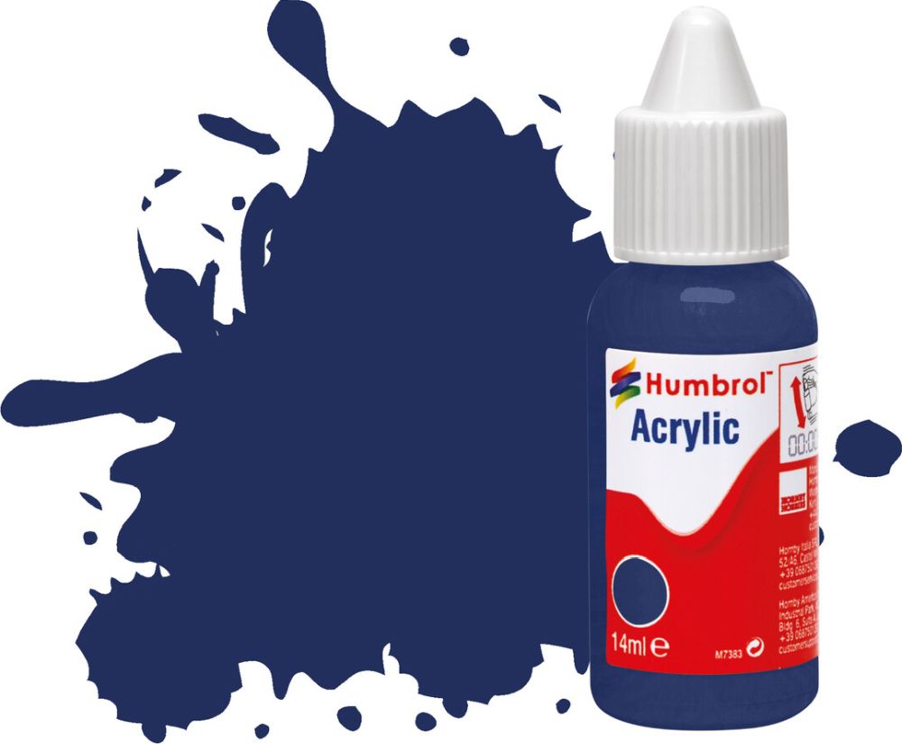 Midnight Blue Gloss Acrylic Paint Dropper Bottle 14ML Humbrol Model