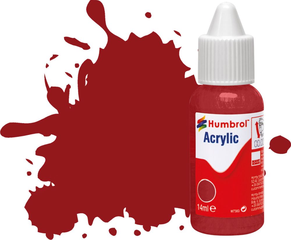 Crimson Gloss Acrylic Paint Dropper Bottle 14ML Humbrol Model