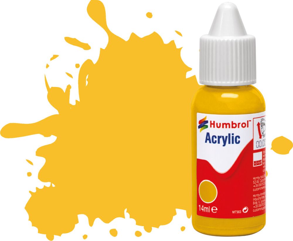 Trainer Yellow Matt Acrylic Paint Dropper Bottle 14ML Humbrol Model