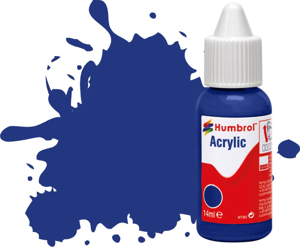 Blue Matt Acrylic Paint Dropper Bottle 14ML Humbrol Model