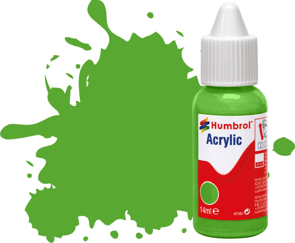 Bright Green Matt Acrylic Paint Dropper Bottle 14ML Humbrol Model
