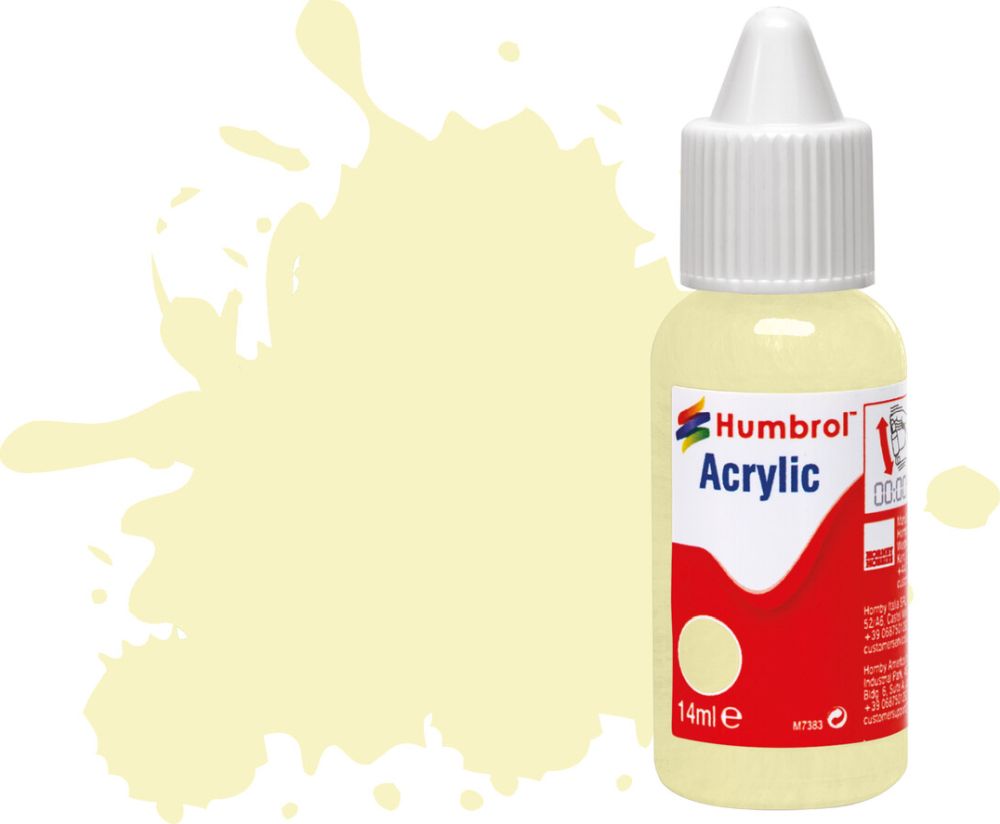 Available To Order – Ivory Gloss Acrylic Paint Dropper Bottle 14ML Humbrol Model (HUM DB0041)
