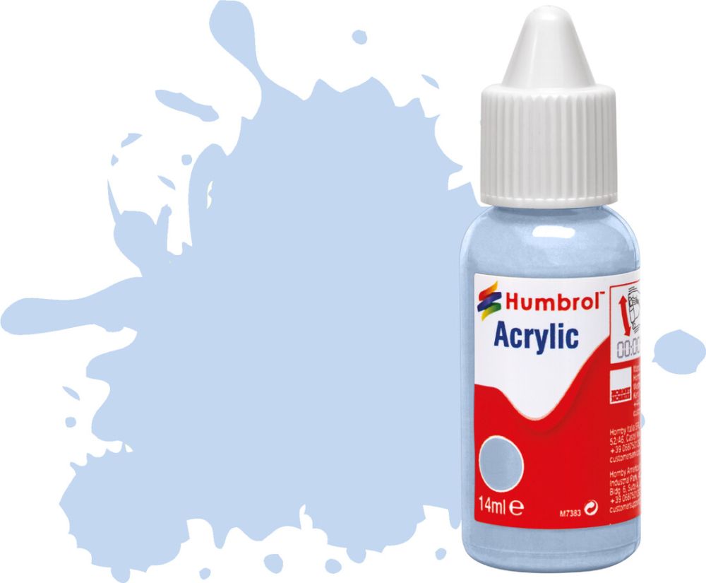 Pastel Blue Matt Acrylic Paint Dropper Bottle 14ML Humbrol Model