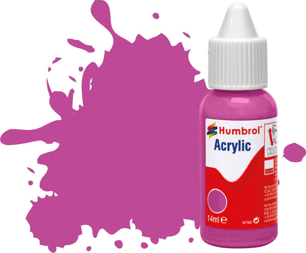 Magenta Matt Acrylic Paint Dropper Bottle 14ML Humbrol Model