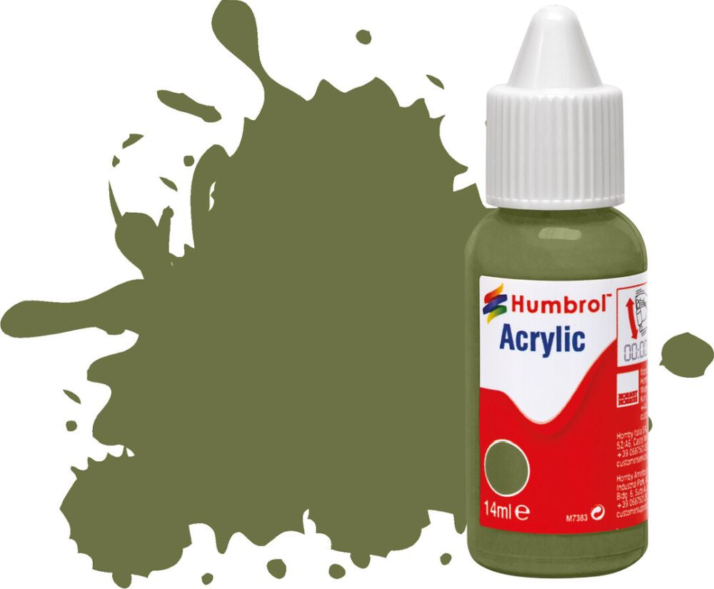 Grass Green Matt Acrylic Paint Dropper Bottle 14ML Humbrol Model