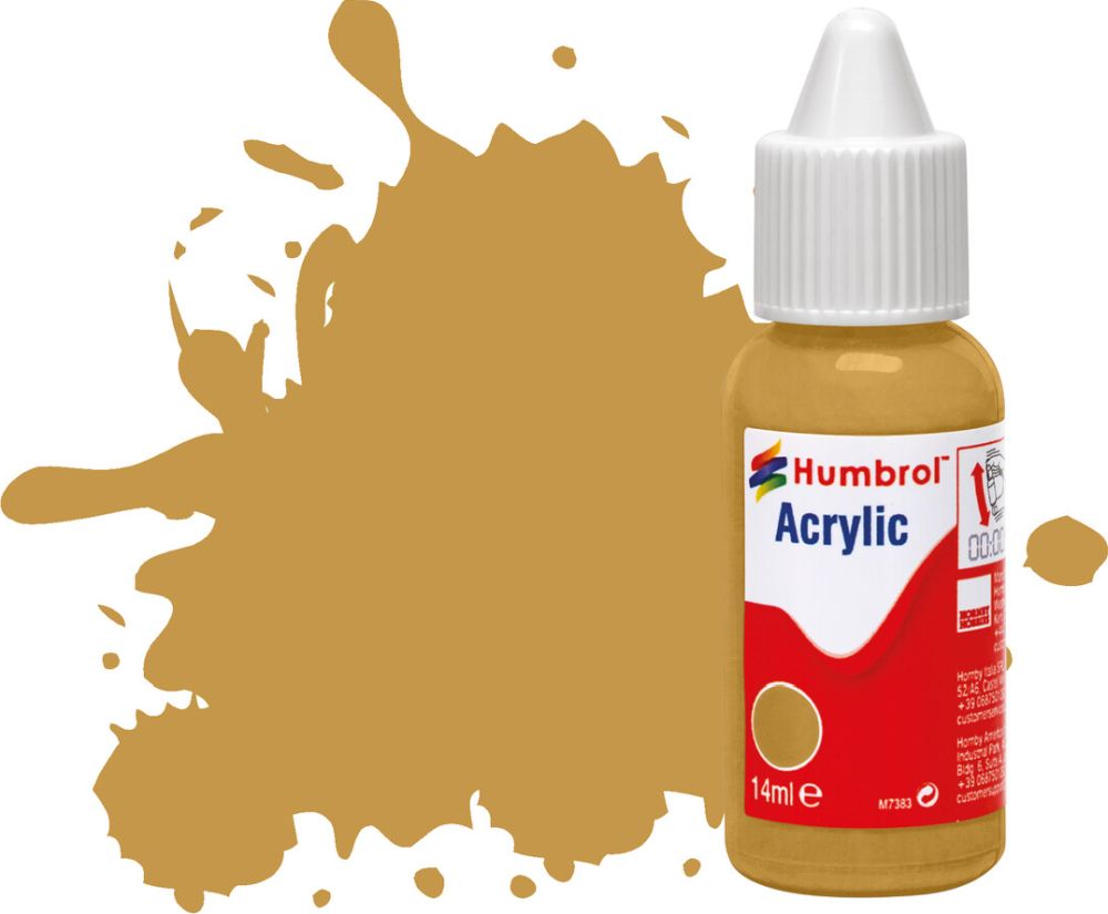 Desert Yellow Acrylic Paint Dropper Bottle 14ML Humbrol Model