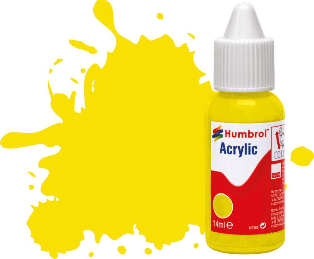 Available To Order – Lemon Matt Acrylic Paint Dropper Bottle 14ML Humbrol Model (HUM DB0099)
