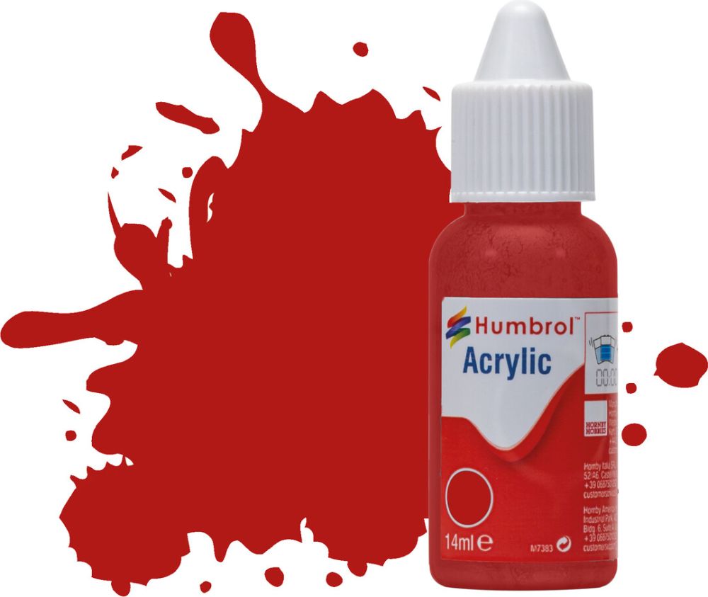 Available To Order – Insignia Red Matt Acrylic Paint Dropper Bottle 14ML Humbrol Model (HUM DB0153)