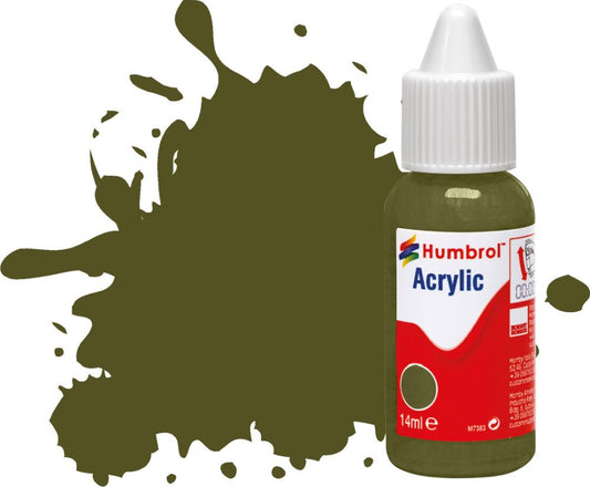 Available To Order – Matt Olive Drab Matt Acrylic Paint Dropper Bottle 14ML Humbrol Model (HUM DB0155)