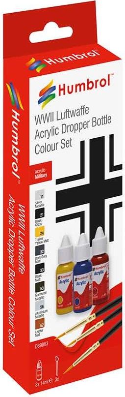 Available To Order – Acrylic Paint & Brush Luftwaffe WWII Colou Humbrol Model (HUM DB9063)