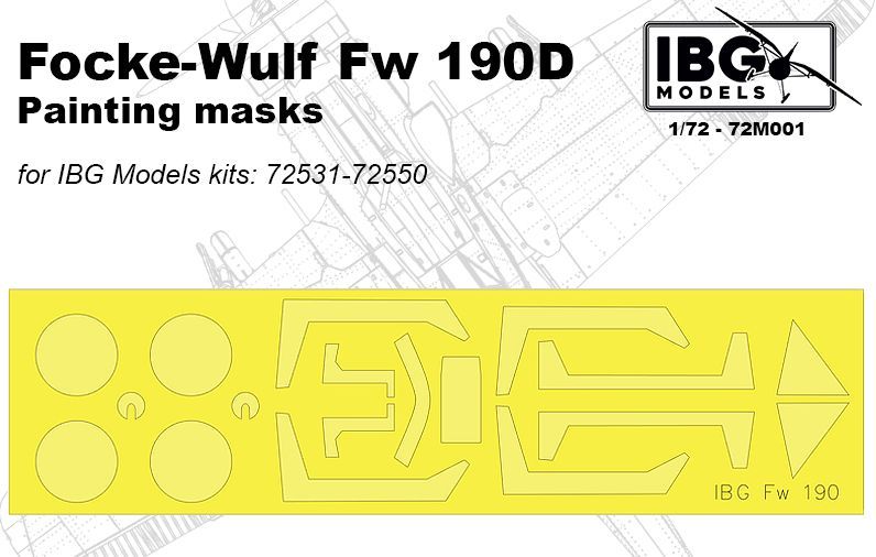 Fw 190D Painting Masks Set 1:72 – diecast model