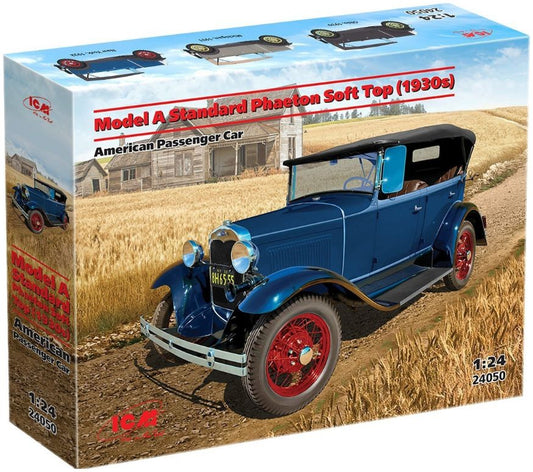 Available to Order – Ford Model A Standard Phaeton Soft Top (1930s) American Passenger Car 1:24 (ICM 24050)