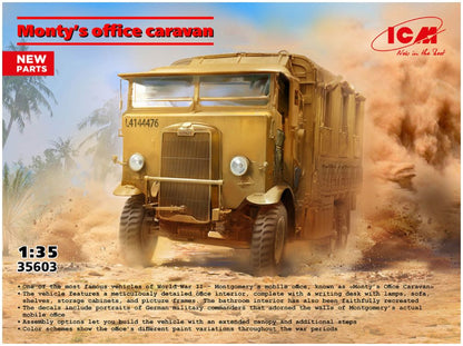 Monty's Mobile Office Caravan 1:35 ICM Plastic Kits Model