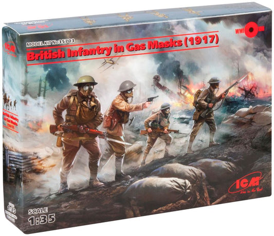 British Infantry in Gas Masks (1917) 4 Figures 1:35 – diecast model