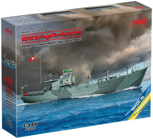 Available To Order – KFK Kriegsfischkutter WWII German Multi-Purpose Boat 1:144 ICM Plastic Kits Model (ICM S012)