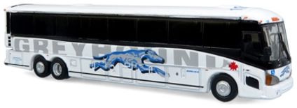Available To Order – MCI D4505 Coach Greyhound Canada Shadow Trim 1:160 Iconic Replicas Model (ICO 1600570)